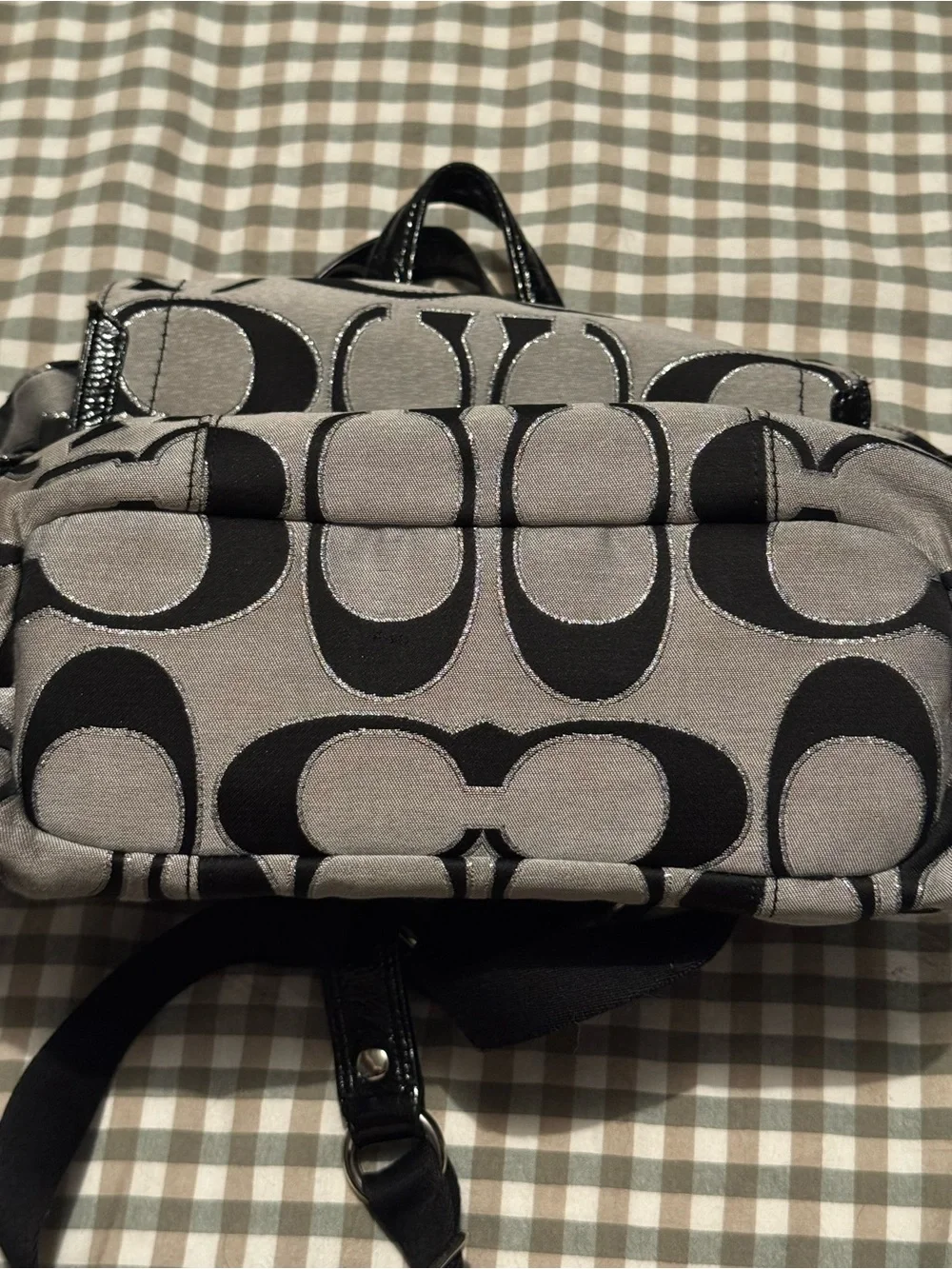 Coach Black and Gray Signature Backpack